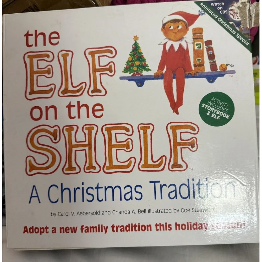Elf on The Shelf a Christmas Tradition Toy Figure Lt Skin, Brown Hair, Blue Eyes